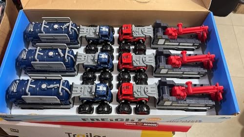 Image of 1:43 Metal Toys Alloy Diecast Truck Set Toy, Diecast Miniature Car Model (Pack of 2-Multicolor) (Rescue Truck & Oil Tenk) Brand
