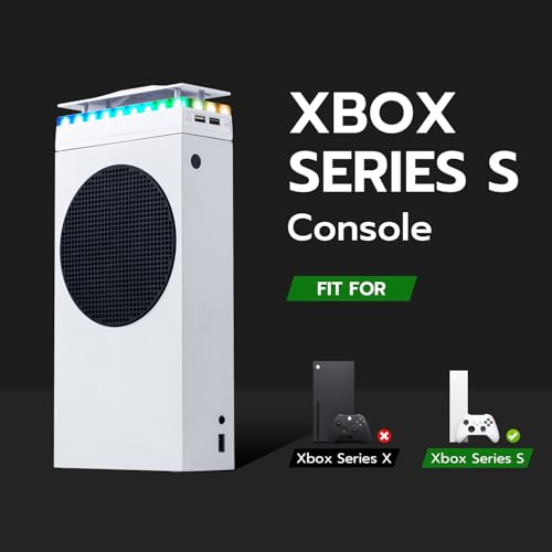 Mcbazel Xbox Series S Osłona wentylatora chłodzącego z 7 efektami świetlnymi RGB, obsługa 3 prędkości/transfer danych USB/port ładowania Podwójna chłodnica dla konsoli Xbox Series S - biała