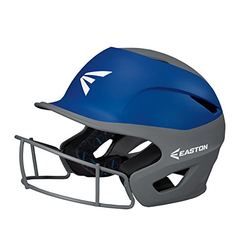 EASTON PROWESS Fastpitch Softball Batting Helmet with Mask | Medium / Large | Matte Royal / Charcoal | 2020 | Multi-Density Impact Absorption Foam | High Impact Lightweight Shell | BioDRI Liner