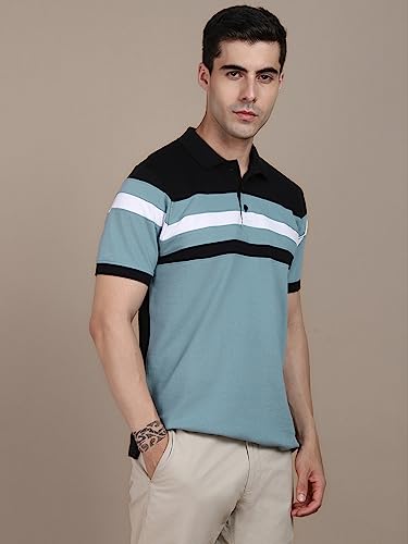 Image of Dennis Lingo - Men's Cotton Colorblocked Polo Regular Fit T-Shirt