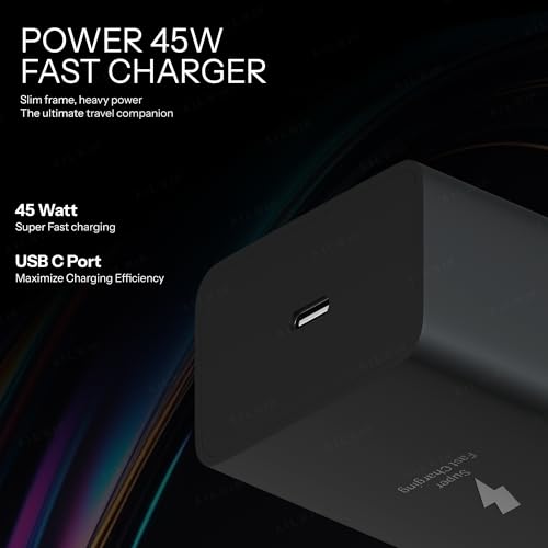 Image of AILKIN 45W Charger Adapter USB with Type C Cable Compatible for Samsung Galaxy S25 S24 S23 S22 S21 FE Note 20 A54 A34 A14 M Series PD PPS Super Fast Charging Wall Charger