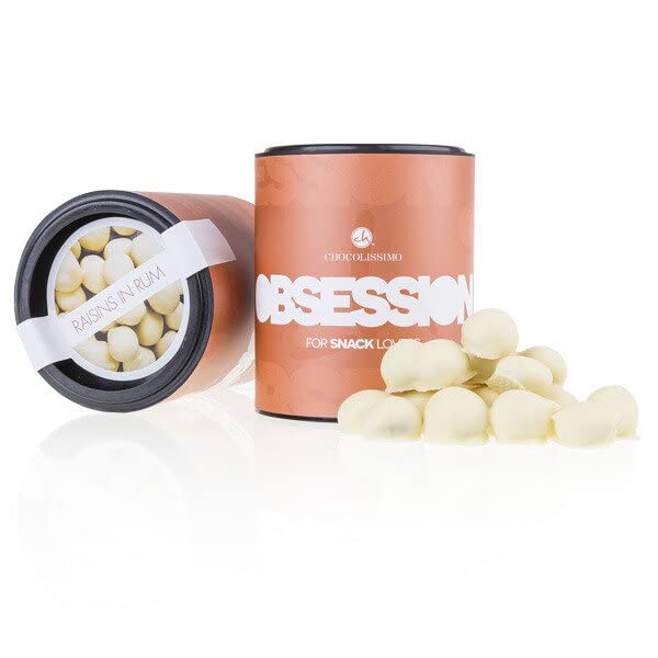 Raisins au rhum enrobés de chocolat blanc | Idée cadeau | Fruits à la liqueur | Saint Valentin | Pâques | Noel | Anniversaire | Grand-mère | Grand-père
