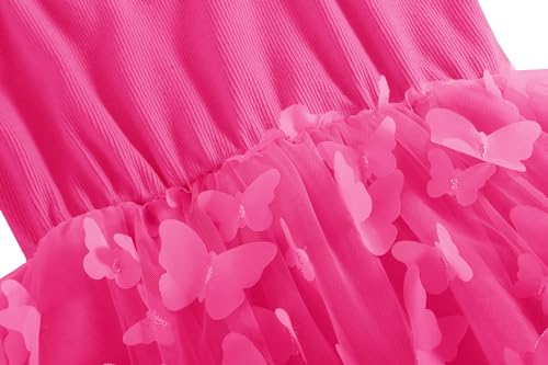 Image of GSVIBK Baby Girls Tutu Dress Sleeveless Toddler Cotton Tulle Skirt Princess Party Prom Dresses