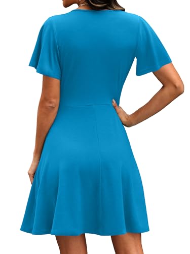 Image of RUMIA Women Casual Dresses Wrap V Neck Dress A-Line Summer Sundress Fashion