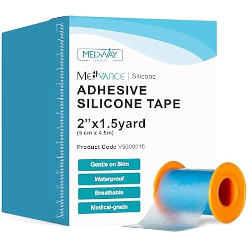 MedVance Silicone Adhesive Medical Tape, Scar Sheet, 2" x1.5' (1 Pack)