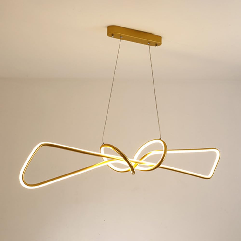 Led Linear Light for Dining Room, 48W Aluminum Long Strip Hanging Light with Silicshade, Creative Kitchen Island Lighting Hanging Lamp Living Room Chaner (Dark 3000K)/K/6000K