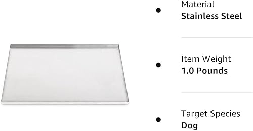 Miniatura 7 de Bandeja para jaula para perros y mascotas, bandeja para perrera de mascotas, repuesto para jaula general de 24 pulgadas, SS - 23 12 pulgadas x 16 12