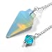 1.1 Inch Opalite Smooth Cone Crystal Pendulum w/ Czech Crystal Finger Grip, SSP11