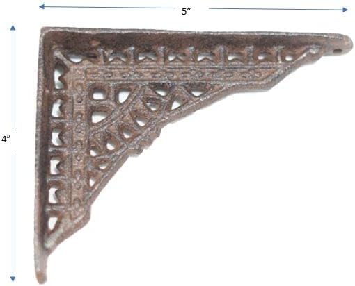 2 Antique Style Shelf Brace Wall Bracket Cast Iron Brackets Small 5" X 4"