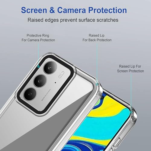 Image of Zapcase Back Case Cover for Realme C75 5G | Compatible for Realme C75 5G Back Cover | Case Cover with Camera Protection | (TPU + PC | Transparent)