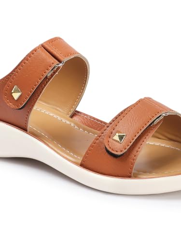 Image of LENSBURY Women Stylish Sandals Heel Flats Slip on Slippers I Stylish and Casual I Comfortable & Lightweight I LBFL52