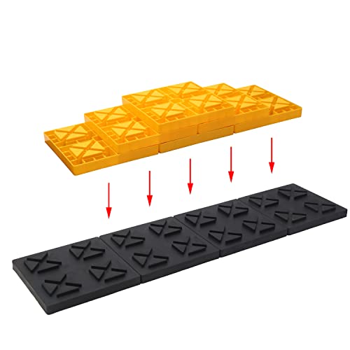Homeon Wheels Rv Leveling Block Flex Pads,Rubber Rv Mat Apply To Uneven Sufaces For Leveling Blocks & Stabilizer,Black(8.5” X 8.5”) #TOP3
