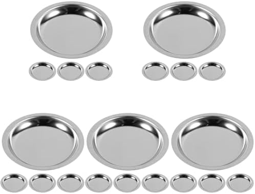 20pcs Round Tea Bag Saucer Stainless Steel Tea Bag Holder Plate Coaster for Table Surface Protection Small Cup Coaster for Kitchen Breakfast Room Bar Restaurant image 4