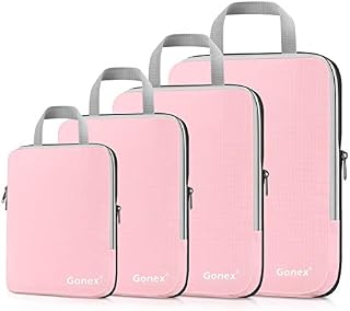 Gonex Compression Packing Cubes Extensible Organizer Bags For Travel Suitcase Organization Set of 4 Bags