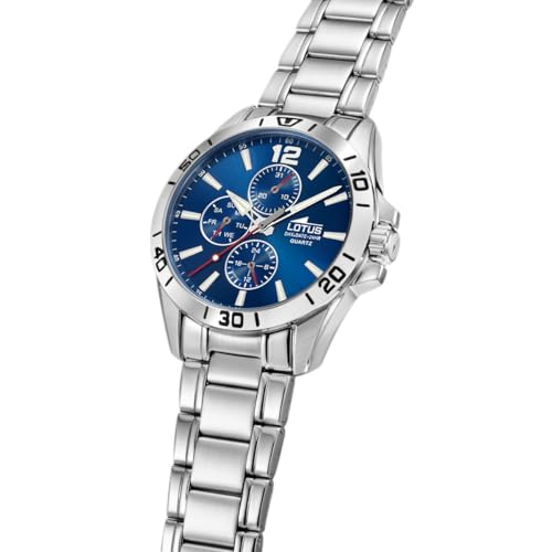 Variante de LOTUS relojes hombres Plateado correa acero 316L Multifunción