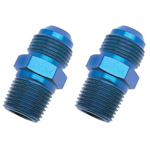 Edelbrock/Russell 660420 Blue Anodized Aluminum -4AN Flare to 1/8" NPT Pipe Straight Adapter (Pack of 2)