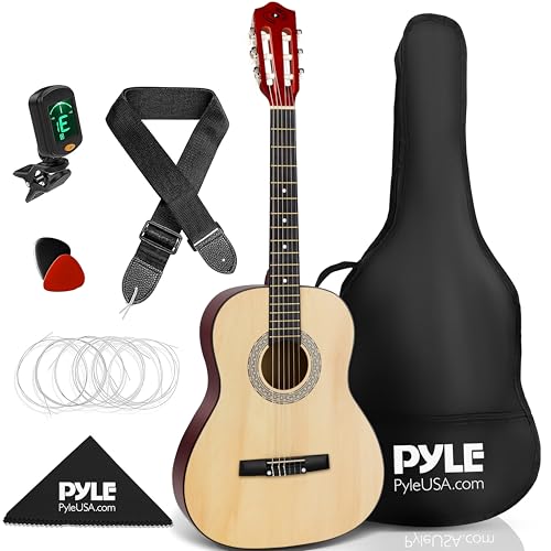 Pyle Akustik Gitarre für Kinder – Acoustics Guitar for Children, Kindergitarre mit Gitarren Set, Tuner &Tragetasche, Konzertgitarren Größe 3/4, Akustische Gitarre für Anfänger & Fortgeschrittene, Holz