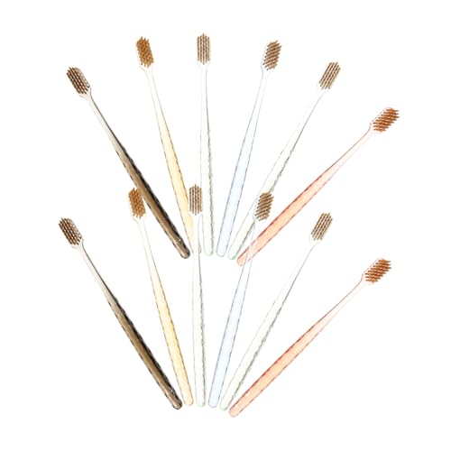 FOMIYES 12 Stück Ergonomische Soft Zahnbürsten mit Breitem Bürstenkopf für Erwachsene Wasserabweisend Langlebig für Reisen und Camping Geeignet