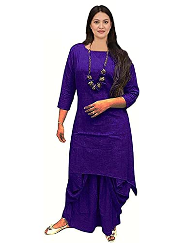 Image of Femezone Women's Linen Blend Cotton Dhoti Kurta Set