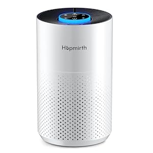 Upgraded Air Purifiers for Bedroom & Home with H14 True HEPA Filter, Covers Up to 1280ft², 360° Air Intake, Quiet Pet Air Purifier, Fragrance & Timer, Removes Smoke,Pet Dander & Pollen,White