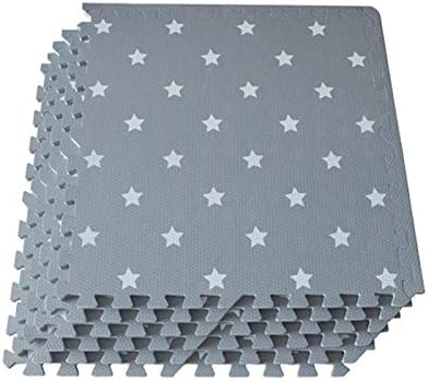 Grey & White Interlocking Floor Foam Mat Living Room Kids Playmat Gardan Yoga Exercise Gym gymnastic Children's Bed Room Equipment Soft Foam Tiles