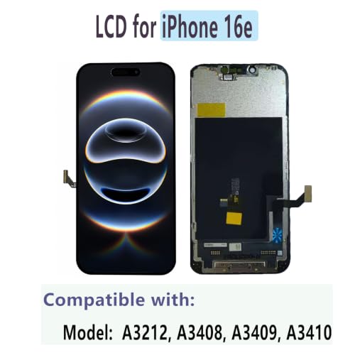 Image of MP+ for iPhone 16e Screen Replacement,[Face ID] 3D Touch Screen Display Digitizer Assembly with Waterproof Adhesive Tape and Repair Tools Kit | Display Digitizer Assembly with Face ID Support, Haptic Touch, Repair Tools and Waterproof Adhesive