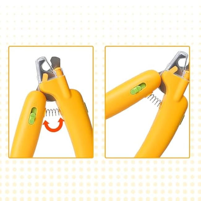 LED Pet Nail Clippers,Upgrade Cat Nail Clipper with Light,Cat Claw Trimmer Nail Clippers for Dogs,Safety Guard, Avoid Over-Cutting (Yellow)-RFPJdutT