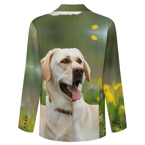 Labrador Retriever Dog Lazy Time Men's Classic Fit Suit Two Button Novelty Printed Casual Stylish Blazer 5