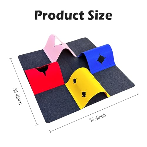 Tapete de brincar para gatos, tapete dobrável para atividades com caverna e túnel para gatos, tapete