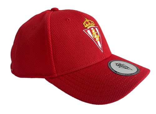 Casquette premium R. Sporting de Gijón rouge enfant finitions haut de gamme