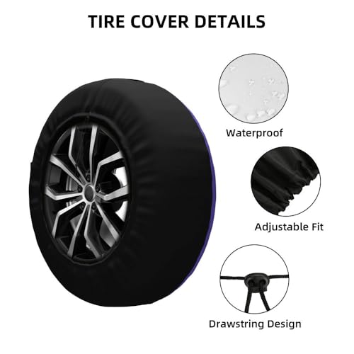 Image of Custom Spare Tire Cover Personalized Tire Covers Add Your Own Design Logo Picture Customize Wheel Cover Universal Size 14-17 in Fit for Jeep Trailer Camper RV Wheel Covers, Slateblue