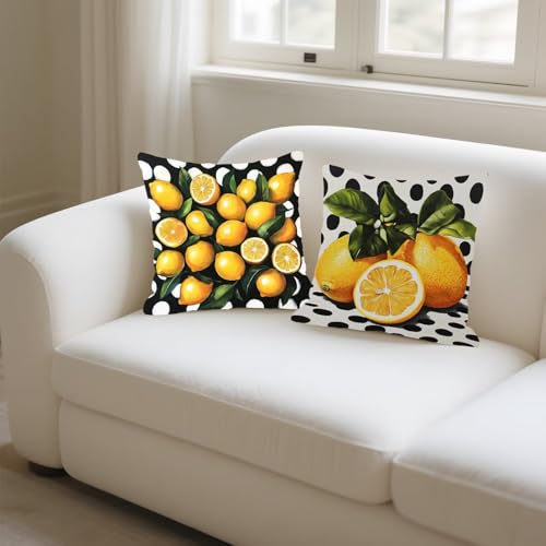 Coussin de jardin imperméable 45x45 noir blanc et orange chic - 6