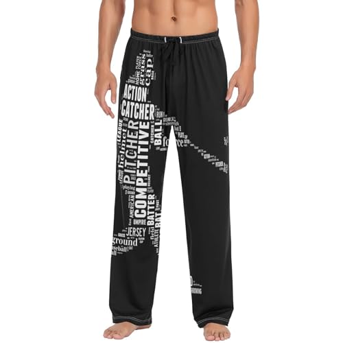 Pfrewn Men's Pajama Pants Christmas Winter Elastic Waistband Soft Lightweight Sleep Lounge Pajama Bottoms with Pockets,S-XXL