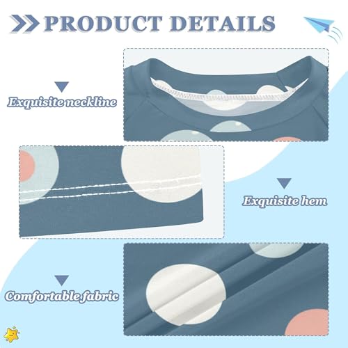 Circle Deep Blue Bathing Suit Kids Sun Protection Sports Clothes Swimwear Beach Tops 3T3