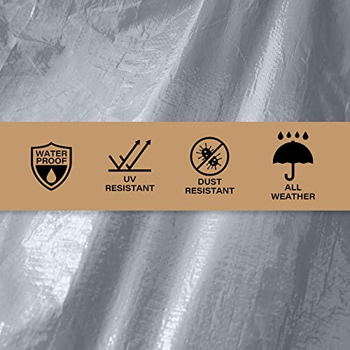 10X12 Heavy Duty Tarp, 10 Mil Thick, Waterproof, Tear & Fade Resistant, High Durability, Uv Treated, Grommets Every 18 Inches. (Silver/Brown - Reversible) (10 X 12 Feet) #TOP3