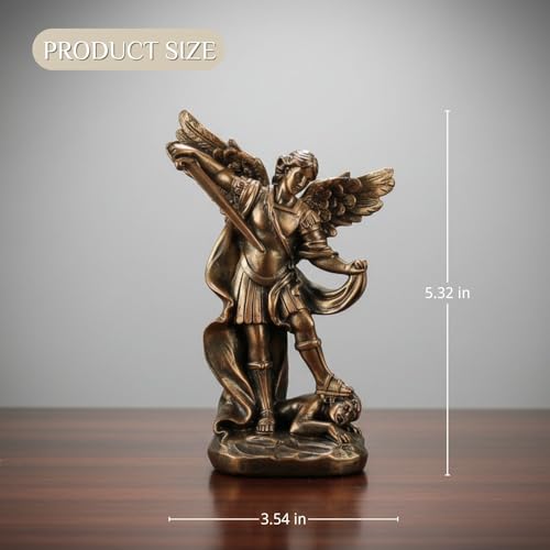 Estatua de San Miguel Arcángel de Resina en Bronce 5.32 in miniatura 5