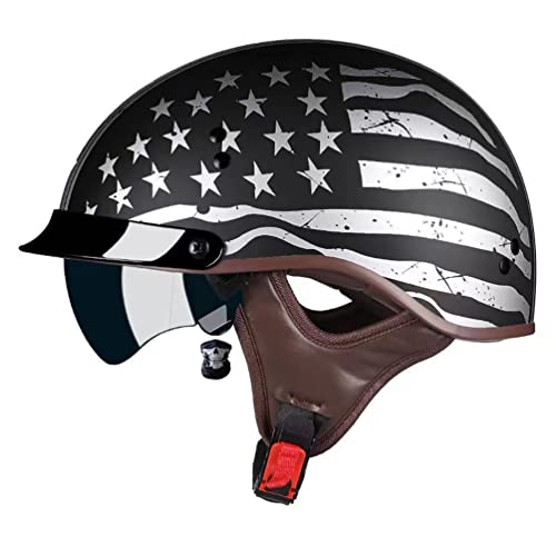 Smilfree Casco de Moto Jet, Casco de Media Carcasa, Casco de Scooter Certificado ECE, Medio Casco de Motocicleta, Casco de ciclomotor, Casco de Bicicleta para Hombres, Mujeres y Adultos Cover