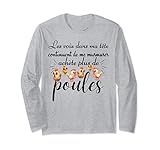 Citation drôle sur les poules, achète plus de poules Manche Longue