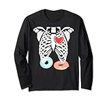 pastello goth donut skeleton costume - rib cage halloween maglia a manica