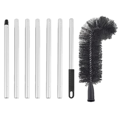 Spazzola per la pulizia delle grondaie - Strumento per tetto estensibile, robusta impugnatura telescopica con testa curva flessibile e presa facile | Pulitore per grondaie per polvere esterna, detriti