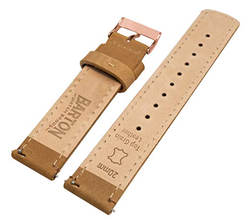 Image of BARTON WATCH BANDS - Top Grain Leather Watch Bands Compatible with Apple Watch Models - 1, 2, 3, 4, 5, 6, 7, 8, 9, 10, SE, Ultra & Ultra 2