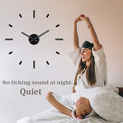 Presentime& Co 2Nd Gen Office/Home Diy Wall Clock, Quiet Sweeping No Ticking, 22 Inch, No Drilling Or Tool Required, Easy Installation, Night Glow Style, 12 Pcs Hour Markers #TOP2