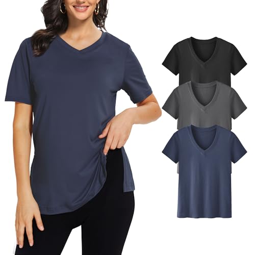 Showitty 3 Pack V Neck T Shirt for Women Plus