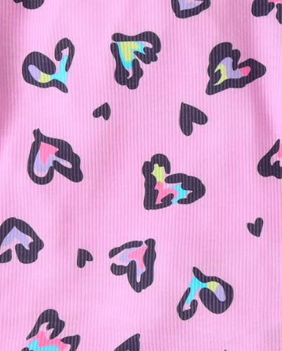 The Children's Place,Girls,Short Sleeve Top and Shorts,2 Piece Pajama Set,Pink Rainbow Hearts,X-Large - image 3