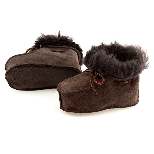 smileBaby Premium Lammfellschuhe Babyschuhe Original Dunkelbraun 21 Cover