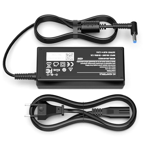 [45W] BIUBOTY Netzteil für HP Pavilion 15 14, Envy x360 13 15, ProBook 430 440 450 G3 G4 G5, EliteBook 840 850 G3 G4-19.5V 2.31A Ladegerät [4.5mm Blaue Spitze] 2.7M Extralanges Kabel