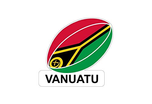 Akachafactory Autocollant Sticker Voiture Moto Drapeau Ballon Rugby Vanuatu