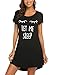 Produktbild MAXMODA Damen Nachthemd Printed Kurzarm Scoopneck High Low Sleep Tee Nachtwäsche schwarz S