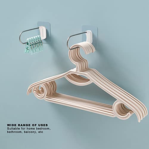 Rankomu Kleiderbügel Organizer, Haushalt Edelstahl U-Form No-Drill Rack Wand Kleiderbügel Aufbewahrung, Platzsparende Schrankorganisation, Für Badezimmer Balkon (Weiß)