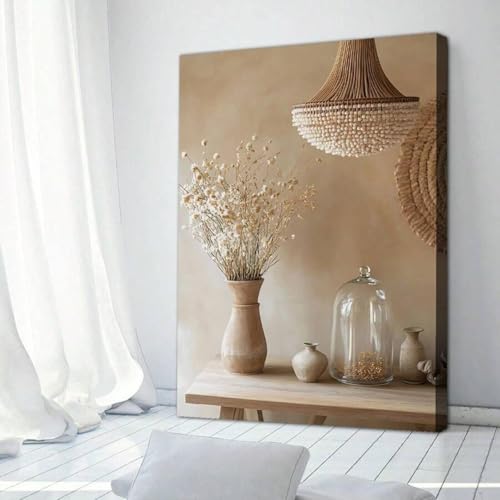Tableau nature morte beige 60x80cm pour deco murale de restaurant